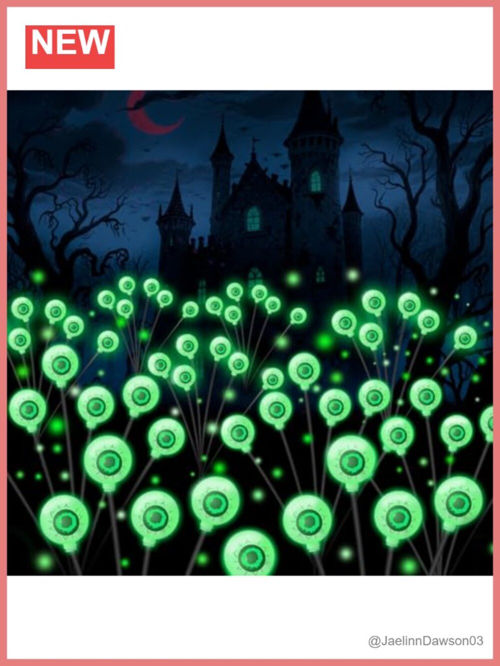 6 Pack Solar Eyeball Pathway Lights 36 LED Halloween Decor Waterproof